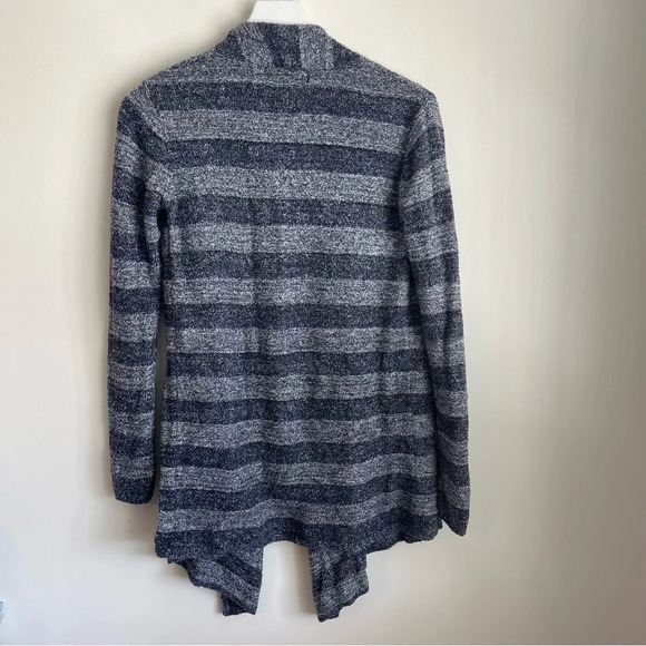 Barefoot Dreams Bamboo Chic Lite Open Drape Cardigan Navy Striped Sweater small - Picture 5 of 5